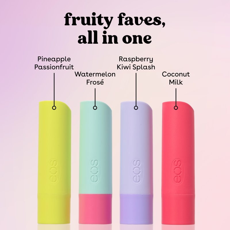 Natural Lip Balm Sticks - Fruity Flavored Moisturizing Shea Butter Set