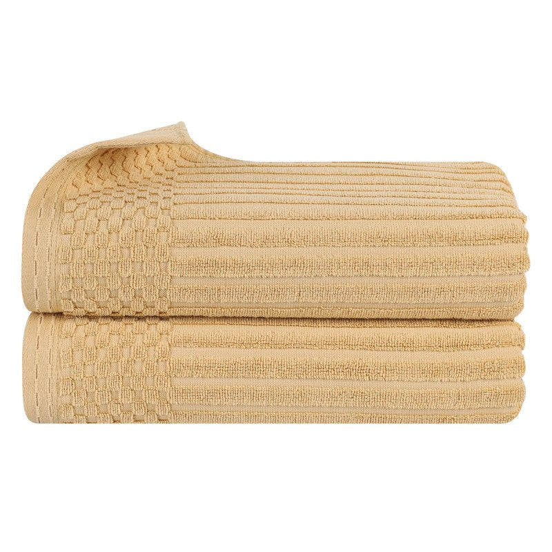 Superior Soho Ribbed Cotton Bath Sheet Set - Gold, 2-Pack
