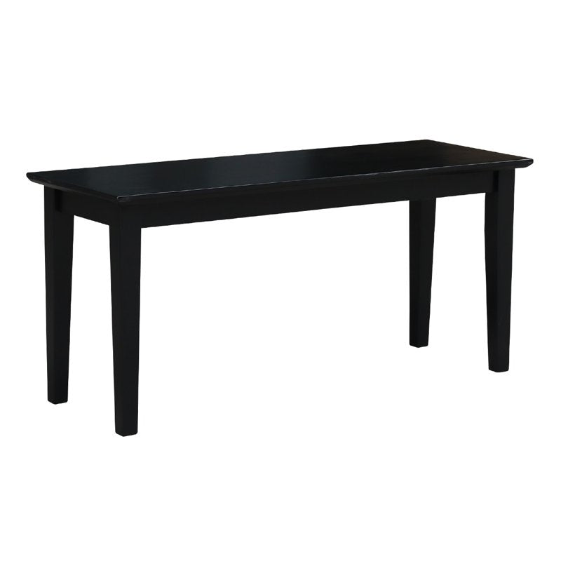 39-Inch Shaker Wood Bench - Unfinished Black