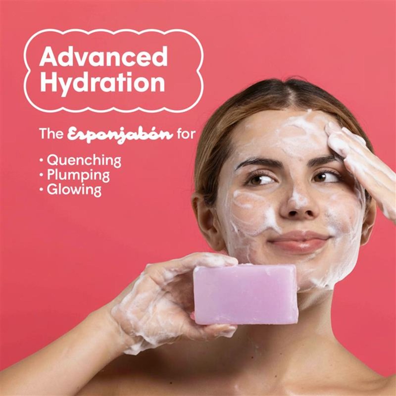 Hyaluronic Acid Soap Sponge - 2-in-1 Hydrating Cleanser for Face & Body - 4.2 oz