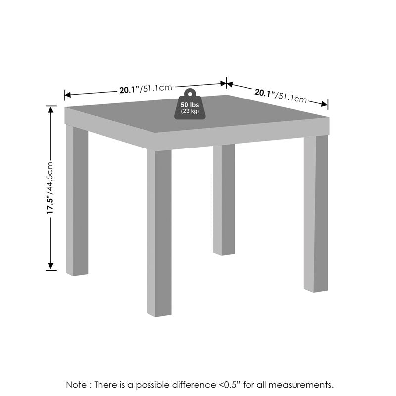 Compact Square Coffee Table - Minimalist Design for Small Spaces
