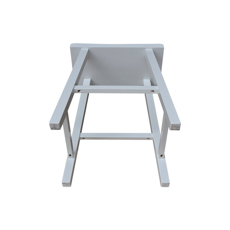 Counter Height Wood Stool - White, 24-Inch Saddle Seat