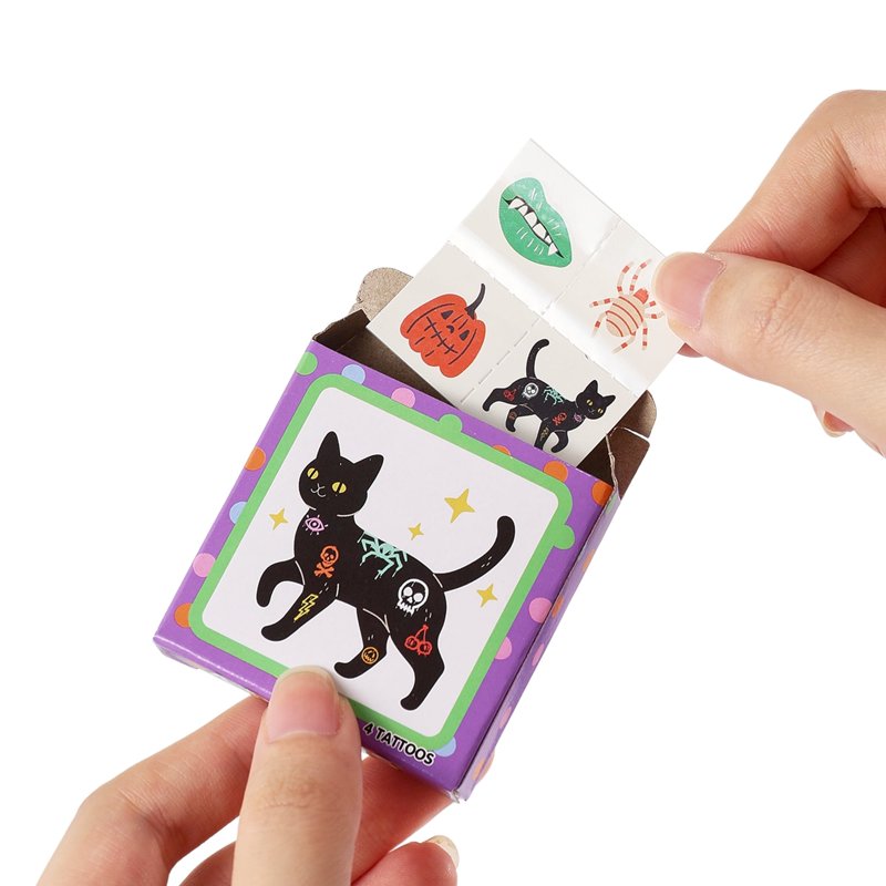 Halloween Tattoo Boxes Party Favors - 24 Sets for Trick-or-Treat & Parties