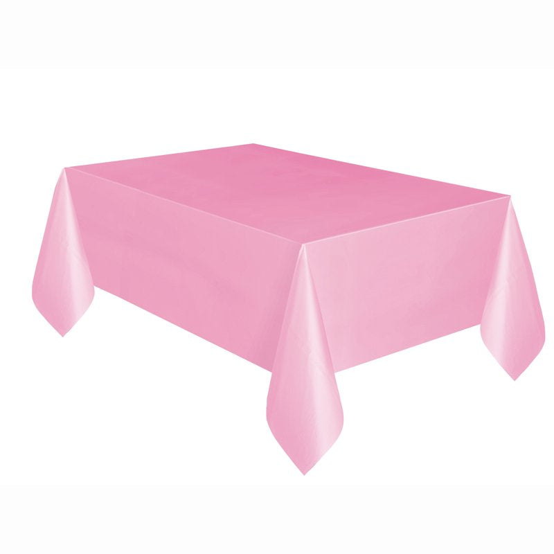 Light Pink Rectangular Plastic Table Cover - 54" x 108" - Single