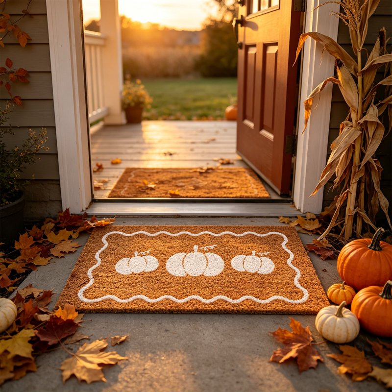 Welcome Coir Door Mat Indoor Outdoor Entrance I Small 16x24 Inch - Variation I