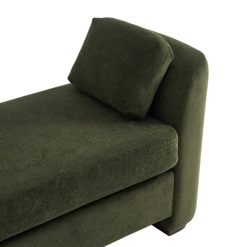Modern Velvet Upholstered Bench with Pillows - 53.2" Size