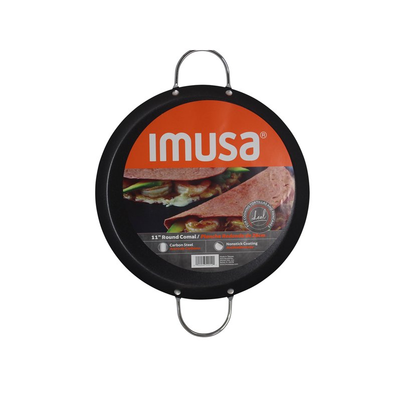 11-Inch Round Carbon Steel Nonstick Comal with Metal Handles