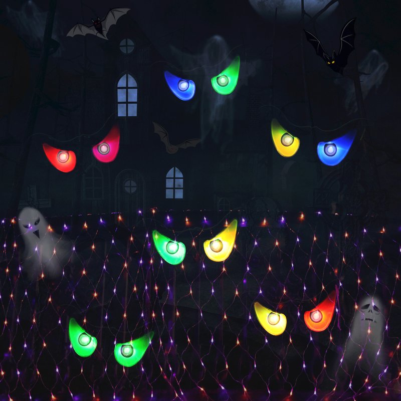 Halloween Ghost Eyes String Lights RGB Flashing Waterproof Indoor Outdoor Decor