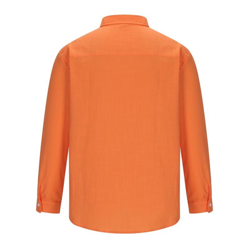 Men's Medieval Pirate Linen Tunic Shirt - Orange XL Renaissance Costume
