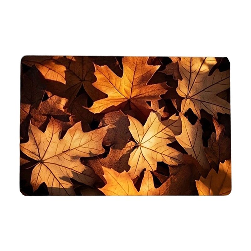 Fall Welcome Doormat Variation A - 16x24 Maple Leaves Pattern, Non-Slip Entrance Rug