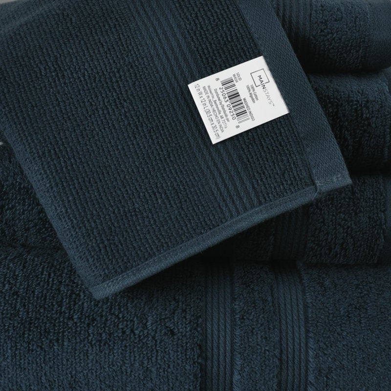 Mainstays Performance Cotton Bath Towel - Washed Indigo, Super Soft & Quick Dry