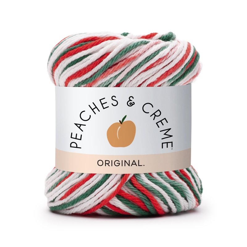 (2 Pack) Peaches & Creme Cotton Yarn - Yuletide Ombre, 100% USA Grown, Knitting & Craft Projects