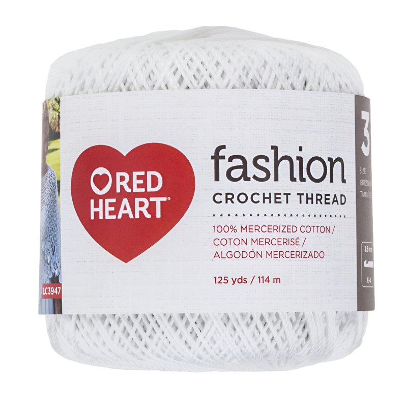 Cotton Yarn Size 3 Mercerized White Thread for Crochet & Crafts