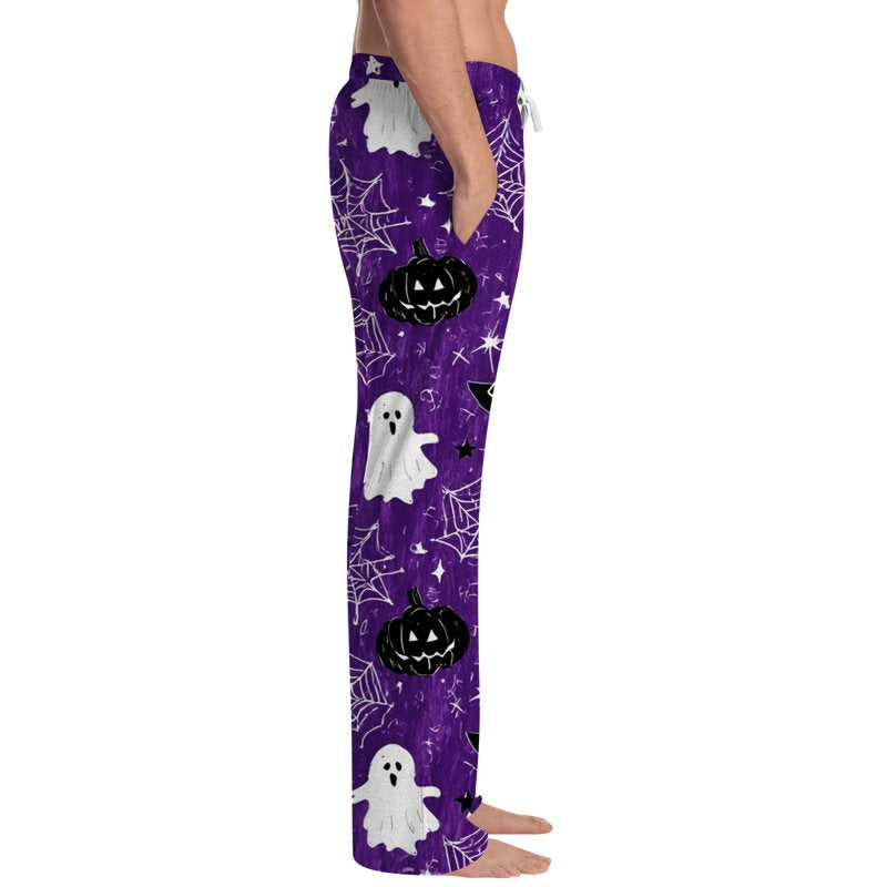 Men's Halloween Printed Pajama Pants - Dark Purple M - Lounge & Sleepwear