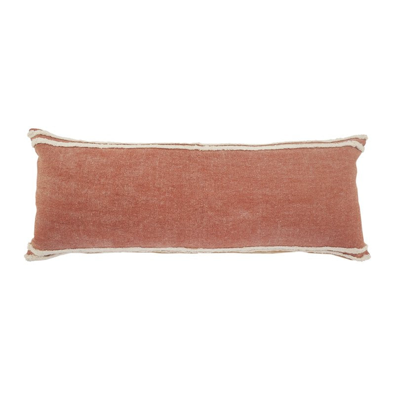 Harlow Hill Cotton Throw Pillow Cover - 14x36 Inch, Brown Striped Design