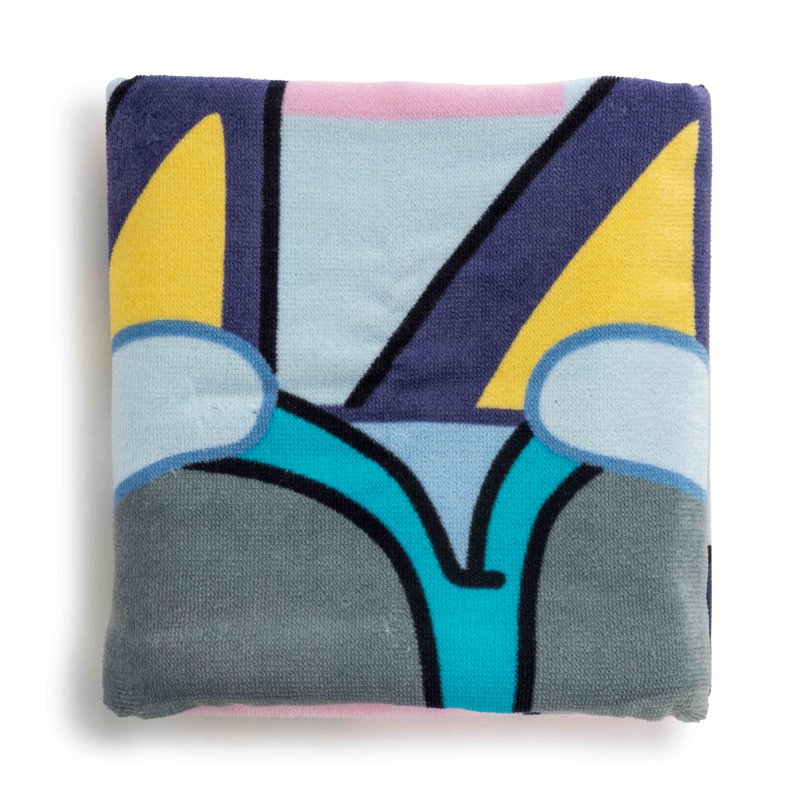Bluey Cool Checks Kids Beach Towel 28x58 Inches Cotton - Light Blue & Pink