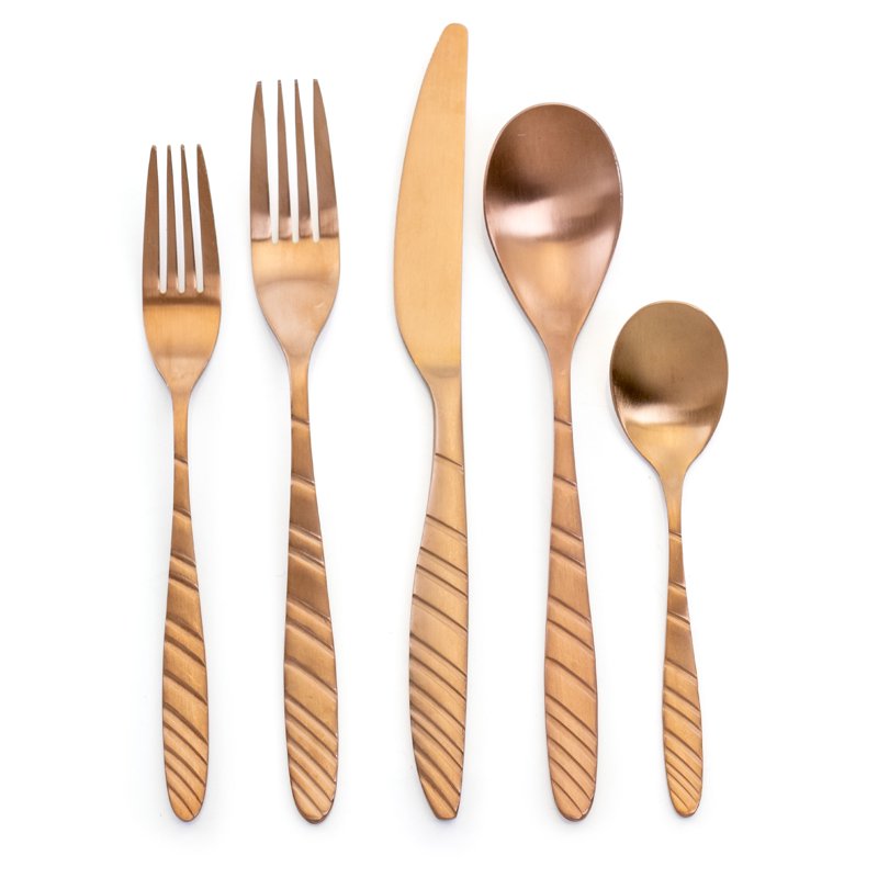 20-Piece Matte Rose Gold Flatware Utensil Set - Service for 4