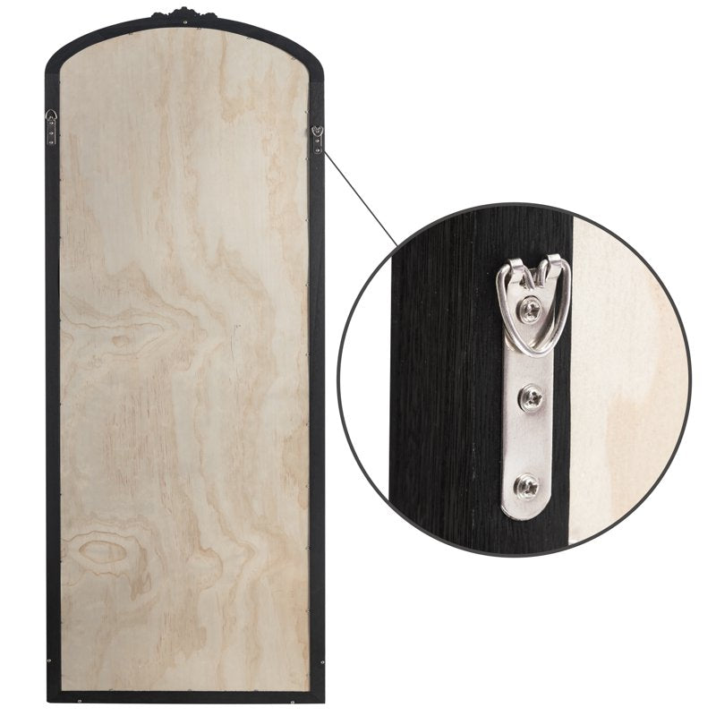 71x30 Arch Full-Length Vintage Mirror - Black, Shatterproof Glass