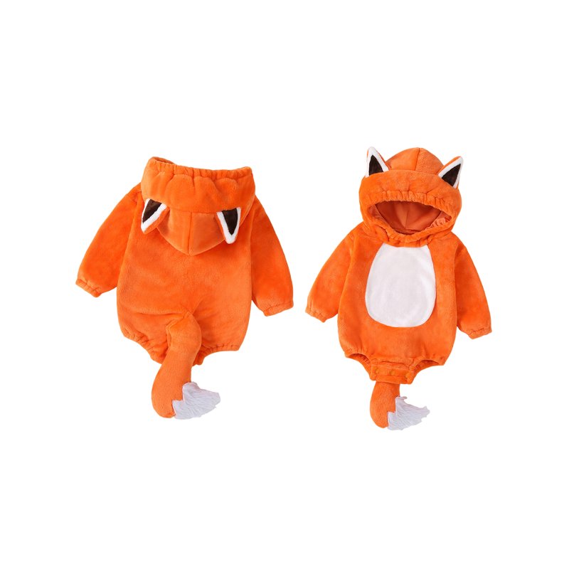Baby Animal Halloween Costume Romper - Hooded Fall Jumpsuit for 0-24 Months