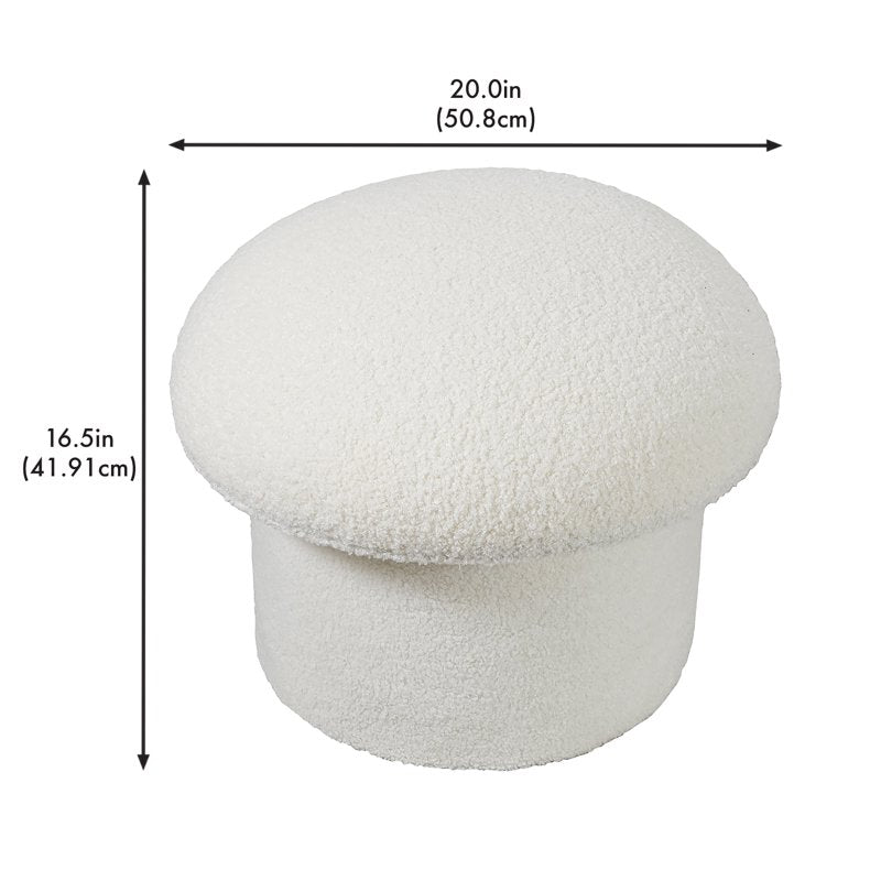 Upholstered Mushroom Storage Ottoman with Hidden Compartment
