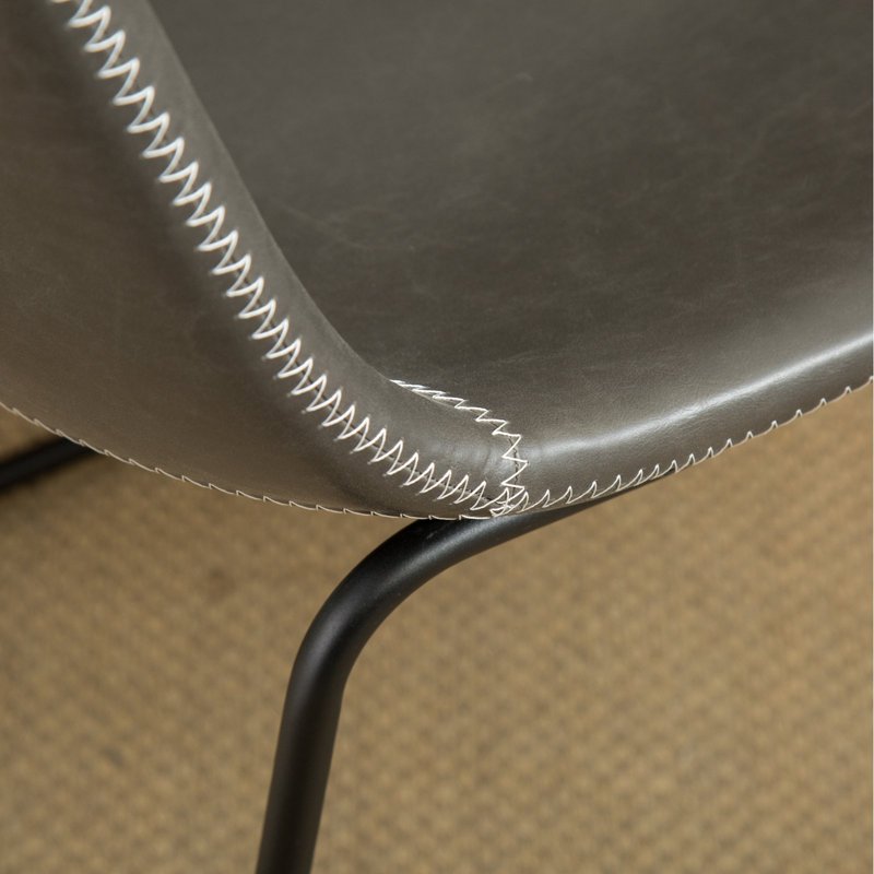 Vintage Upholstered Faux Leather Dining Chairs - Antique Brown, Set of 2