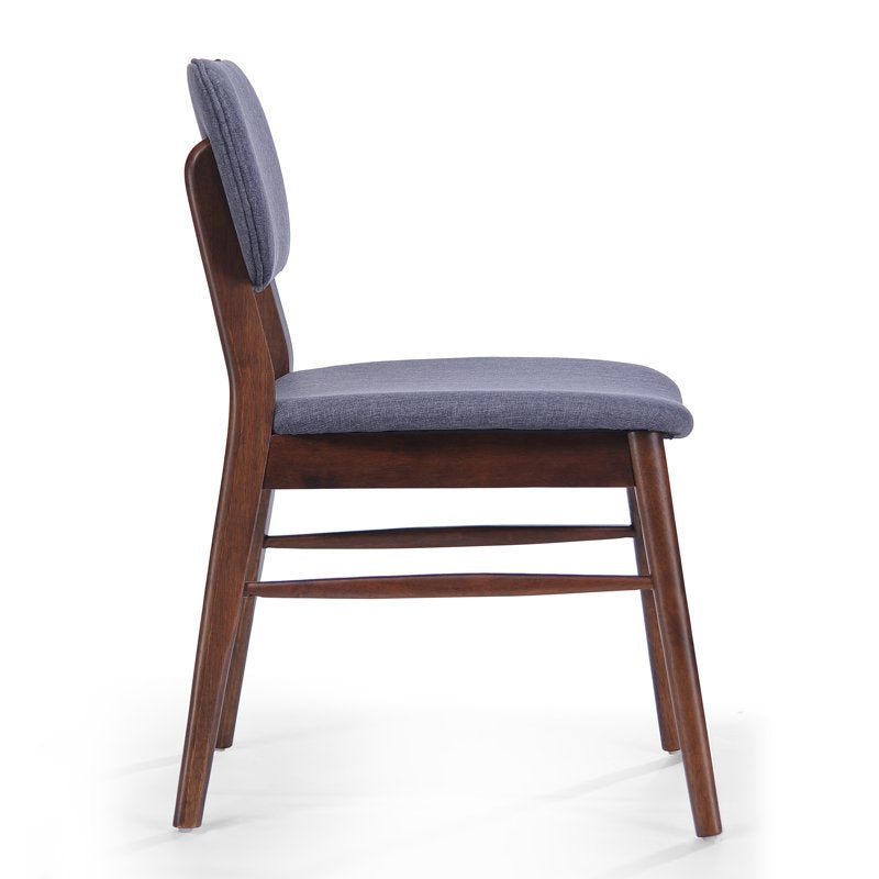 Mid-Century Charcoal Fabric and Oak Walnut Dining Set - Seats 4