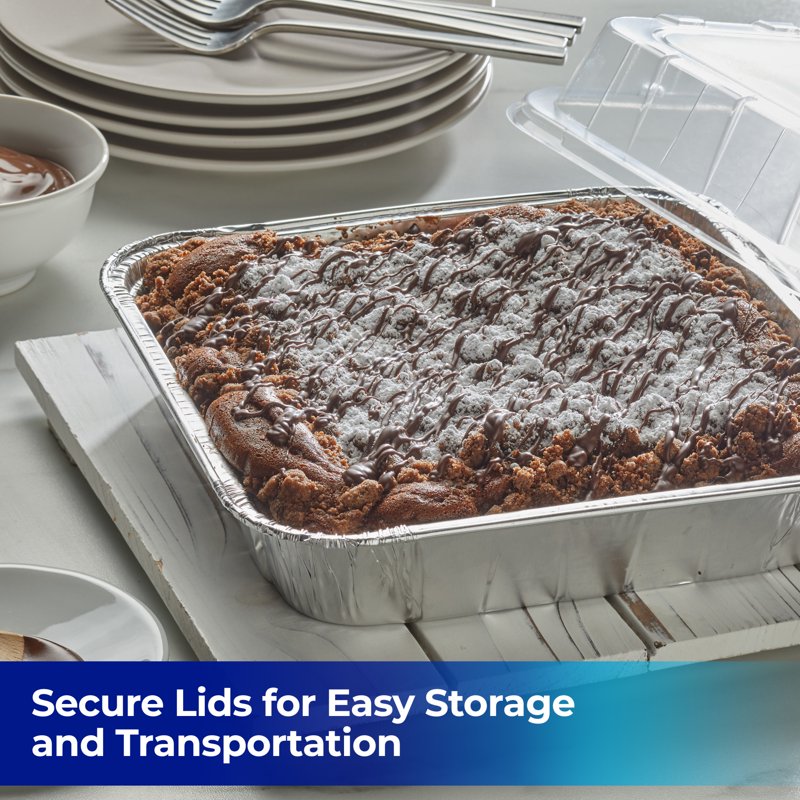 Disposable 8 Inch Cake Pans with Lids - 3 Pack