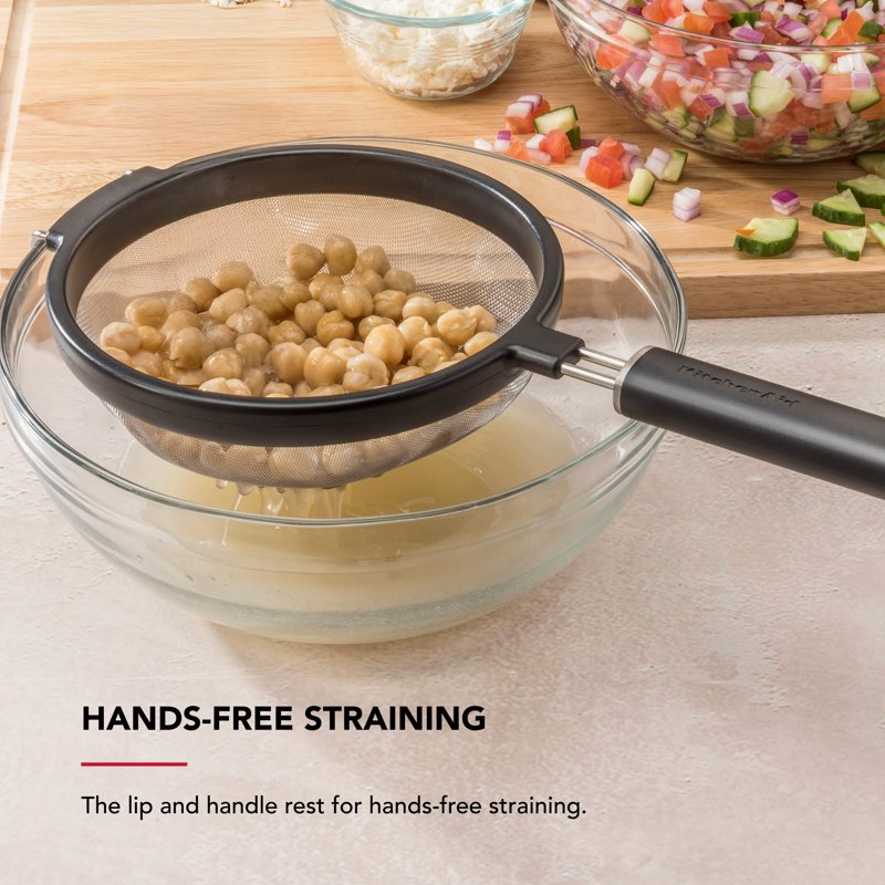 7-Inch Stainless Steel Fine Mesh Strainer with Ergonomic Handle