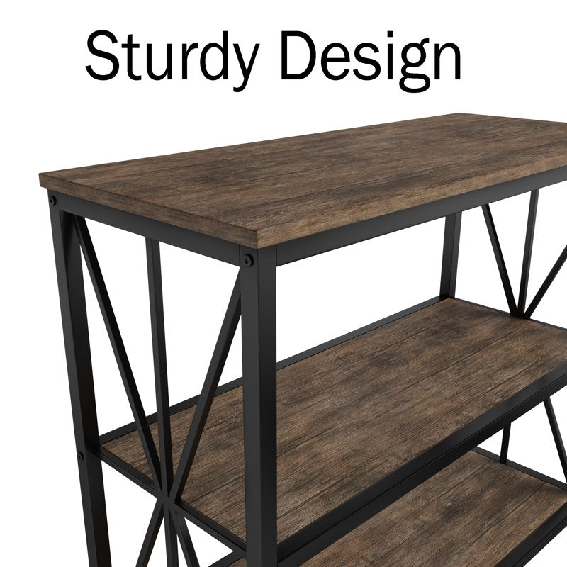 Industrial 3-Tier Bookshelf - Modern Etagere for Home & Office