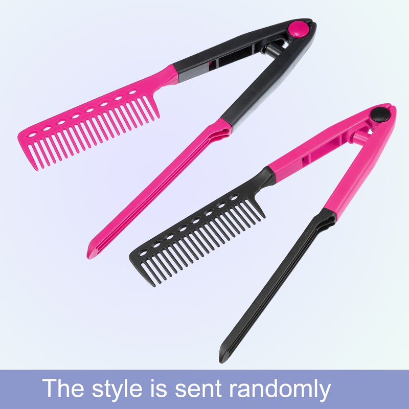 Hair Straightening Comb - Heat Resistant Styling Tool, Red