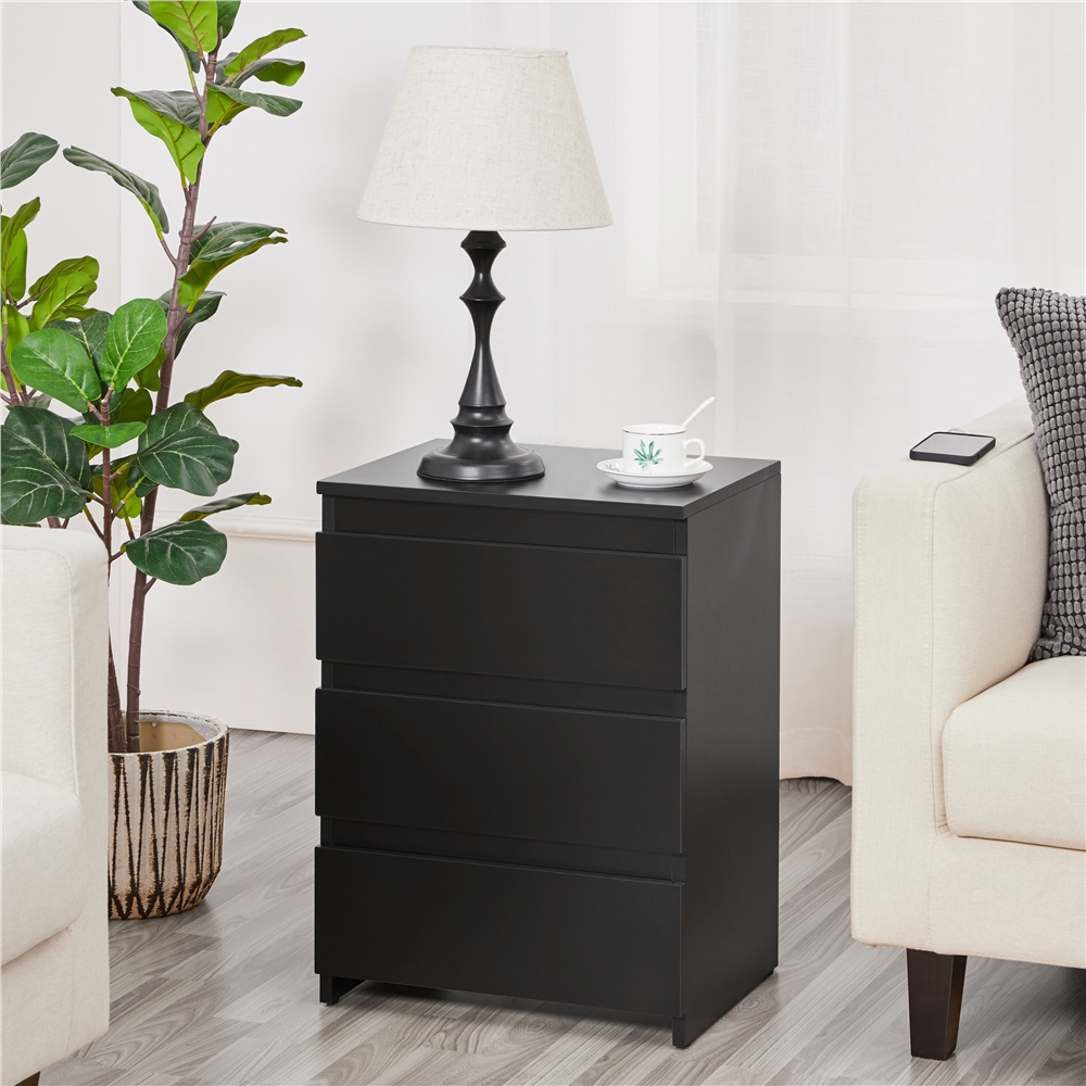 3-Drawer Vertical Nightstand for Minimalist Bedroom Storage