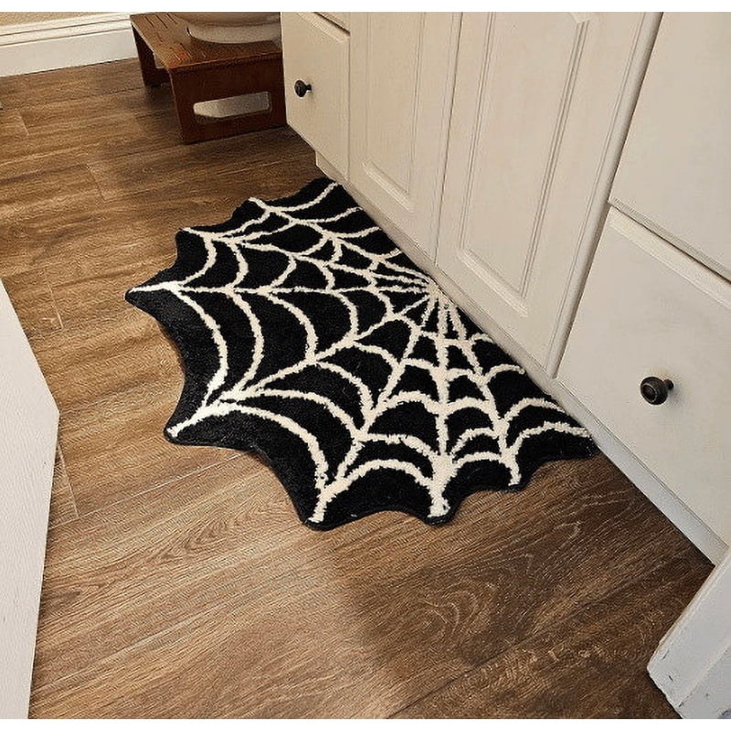 Halloween Spider Web Doormat Floor Mat Non-Slip Entrance Rug Indoor Outdoor