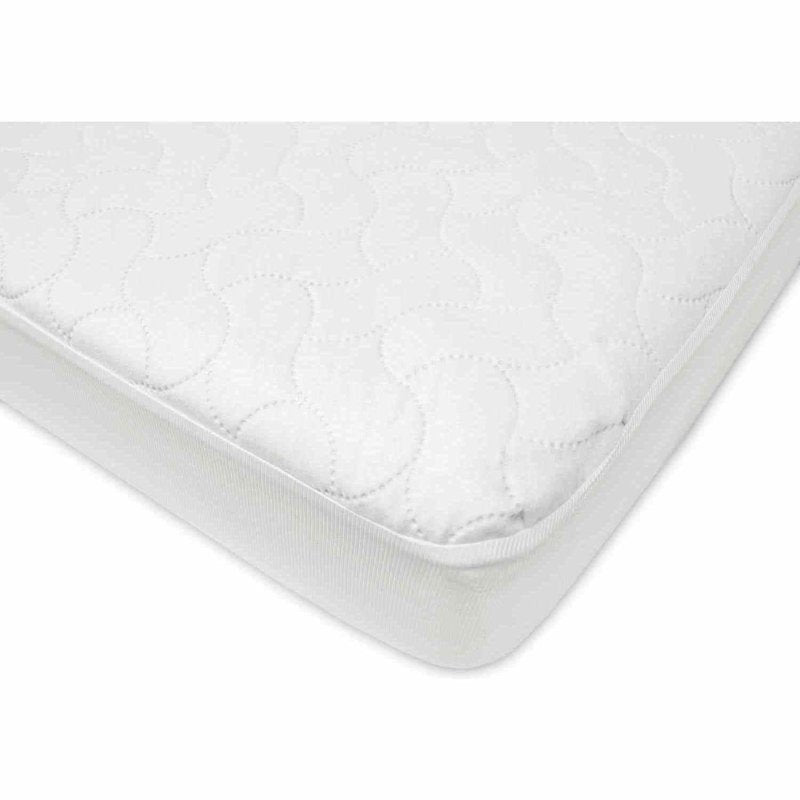 Waterproof Fitted Crib Mattress Protector - Quilted, Noiseless, 52x28x9, White - Variation of THIS listing