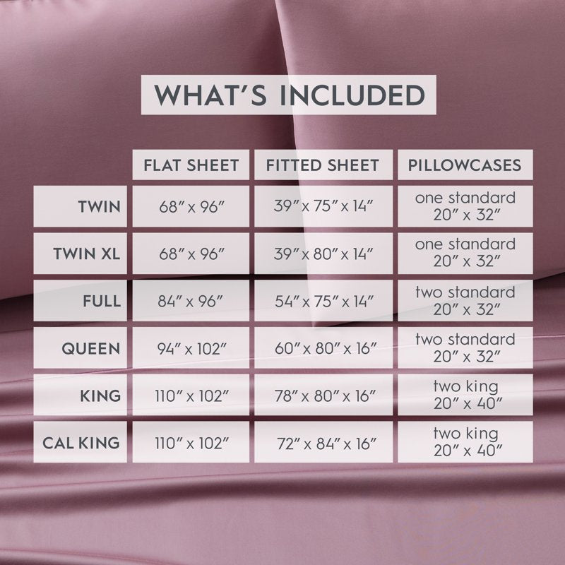 Full Violet Gem Cotton Sateen Bed Sheet Set with Flexi-Fit Technology