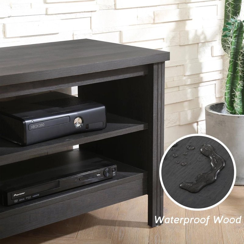 70-Inch TV Stand for TVs Up to 75 Inches - Black Entertainment Center