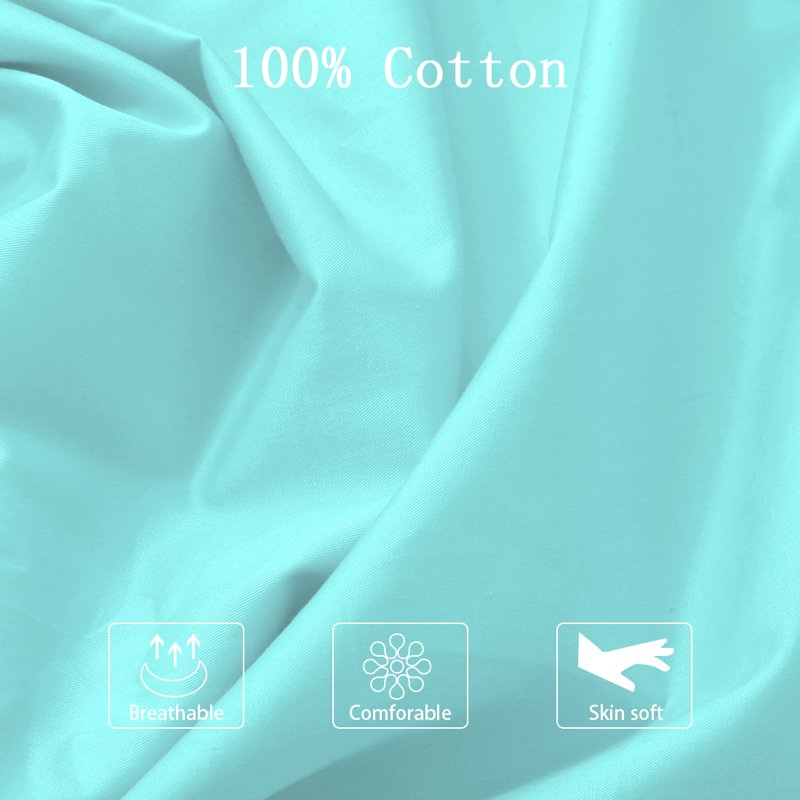 Cotton Zippered Body Pillowcase - Cyan 20 x 54 inches