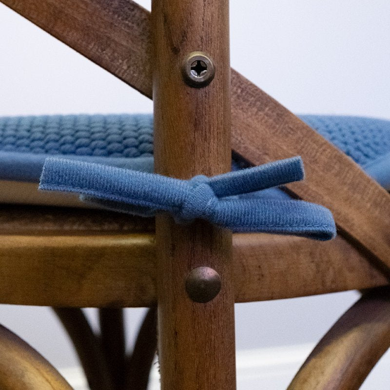 Memory Foam Honeycomb Chair Cushion Pad with Ties - 2-Pack, Blue