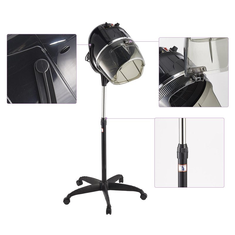 1300W Adjustable Stand Up Hooded Hair Dryer for Home & Salon