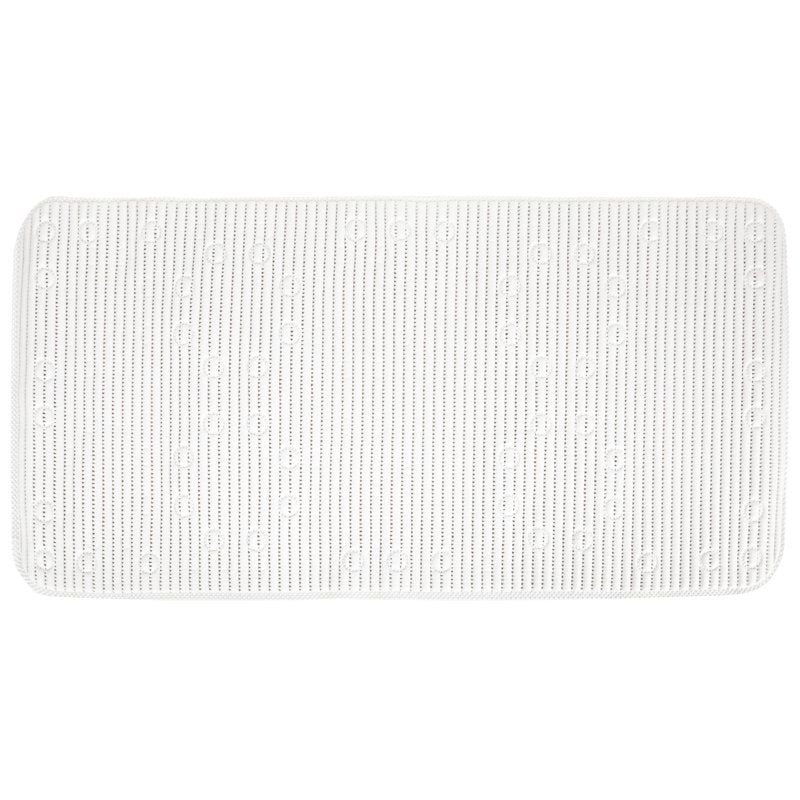 White Cushioned Bathtub Mat with Suction Cups - 17 x 36 Inches - Variation of THIS listing