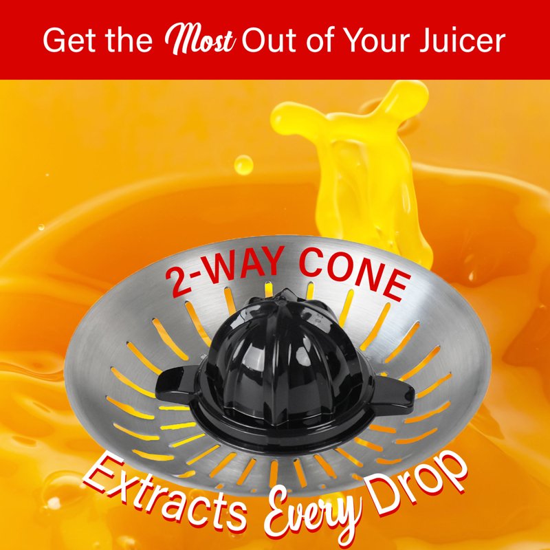 200-Watt Electric Citrus Juicer with Stainless Steel Lever - Black
