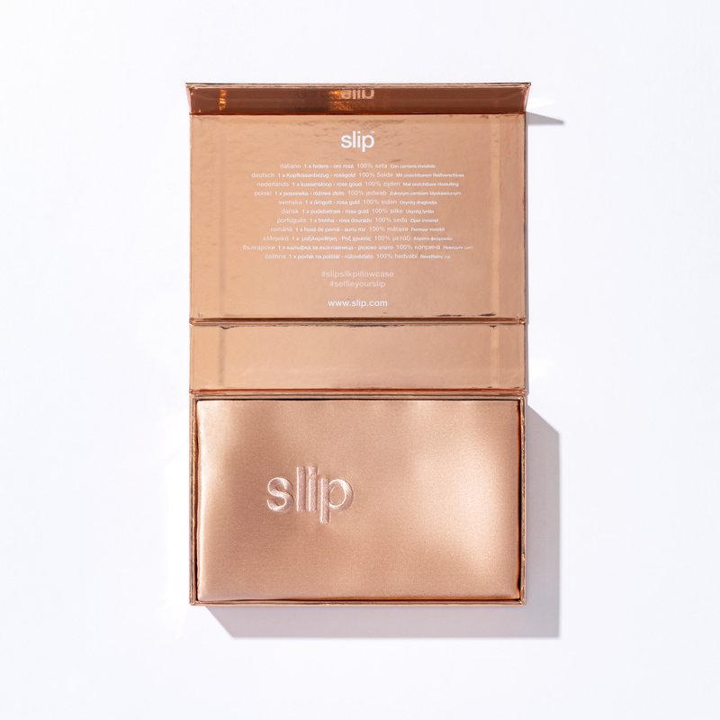 Queen Silk Pillowcase - Slip Pure Silk Rose Gold Bedding