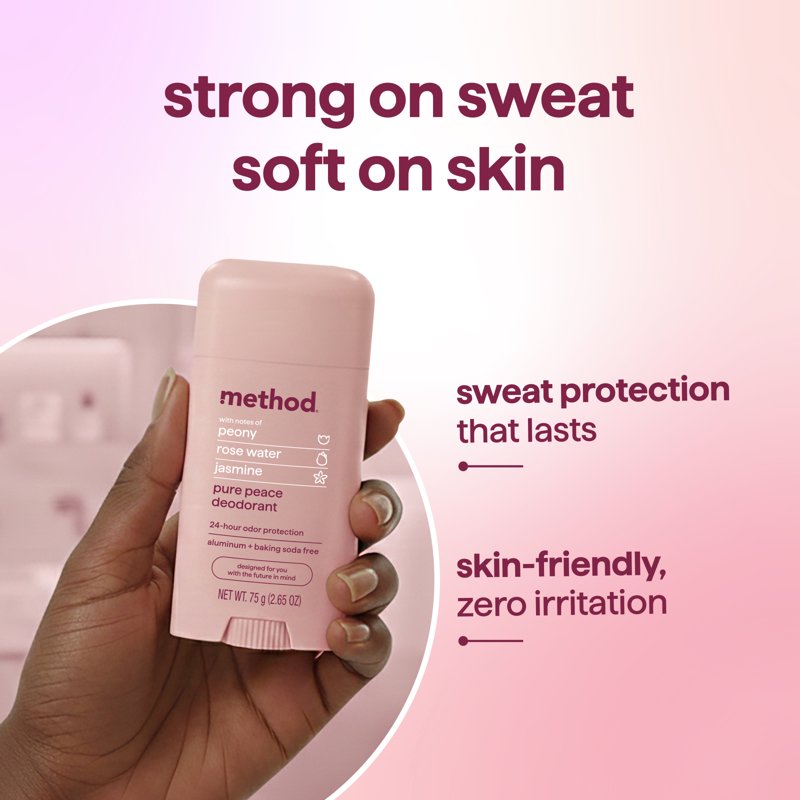 Aluminum-Free Deodorant Stick - Pure Peace Floral Scent, 2.65 oz