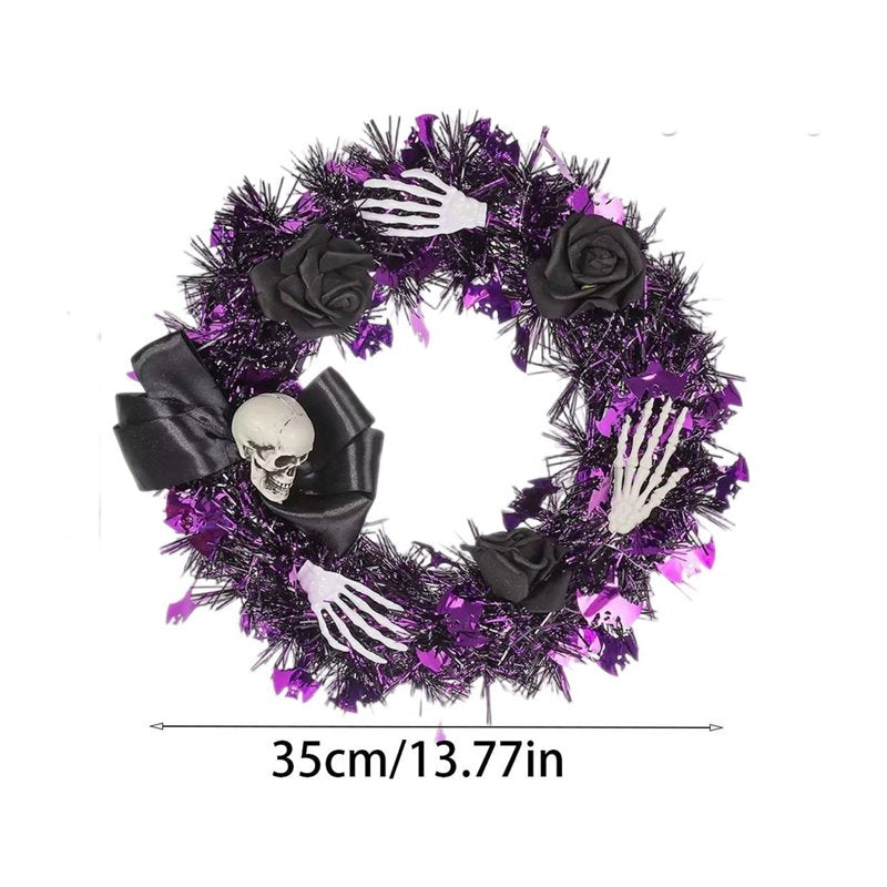 Halloween & Thanksgiving Wreath - Fall Decor with Maple Leaves, Pumpkins & Berries - O-9