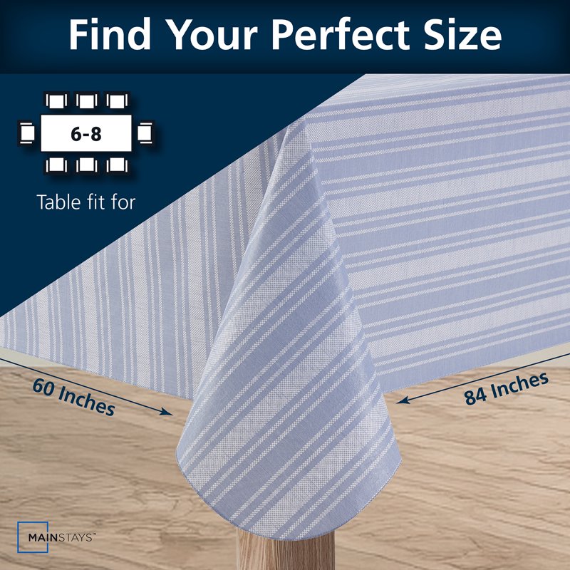 Indoor & Outdoor Tablecloth - 60" x 84" Saville Blue Stripe