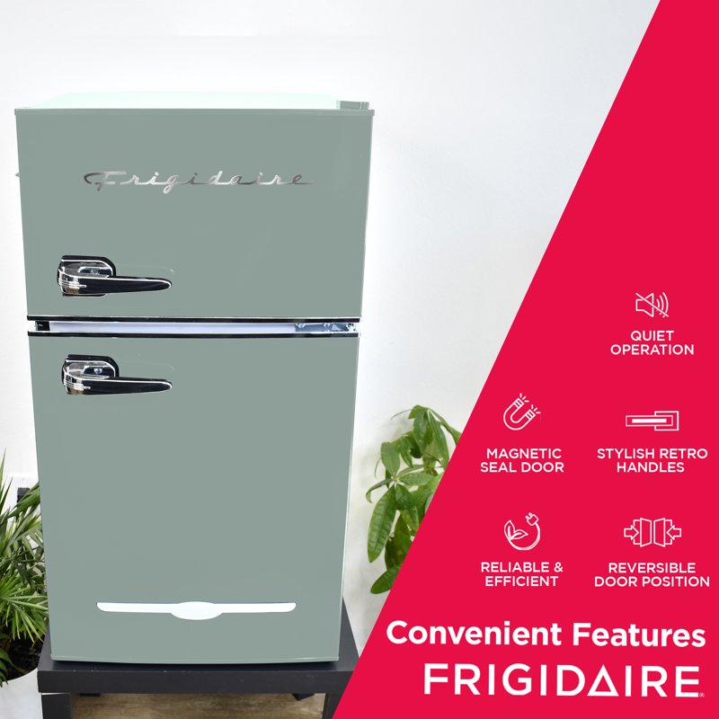 Retro Compact Refrigerator - 3.1 Cu. Ft. with Side Bottle Opener - Mint Green