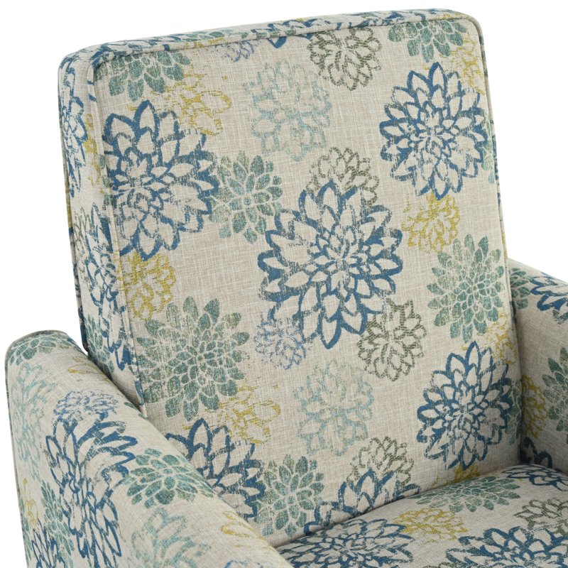 Modern Floral Fabric Recliner Chair with Adjustable Backrest