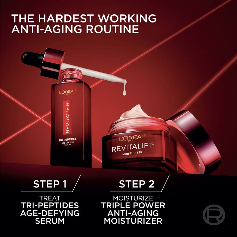 Revitalift Triple Power Face Serum - Anti-Aging Peptide Serum with Hyaluronic Acid & Vitamin C, 1 fl. oz.