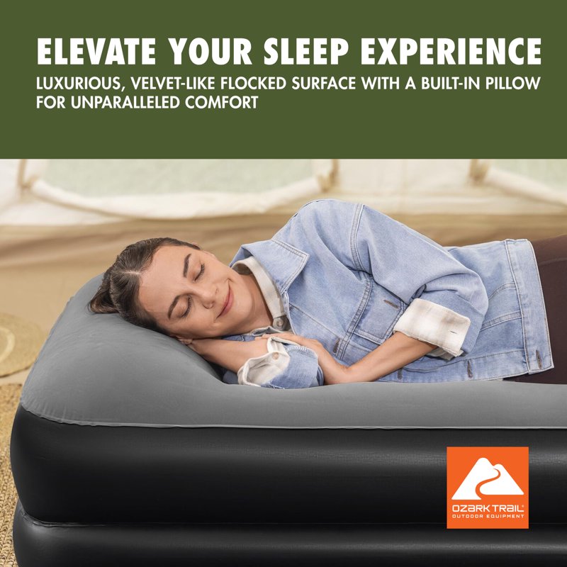 Twin Air Mattress with Built-In USB Pump - 75x38 Inch Portable Inflatable Bed