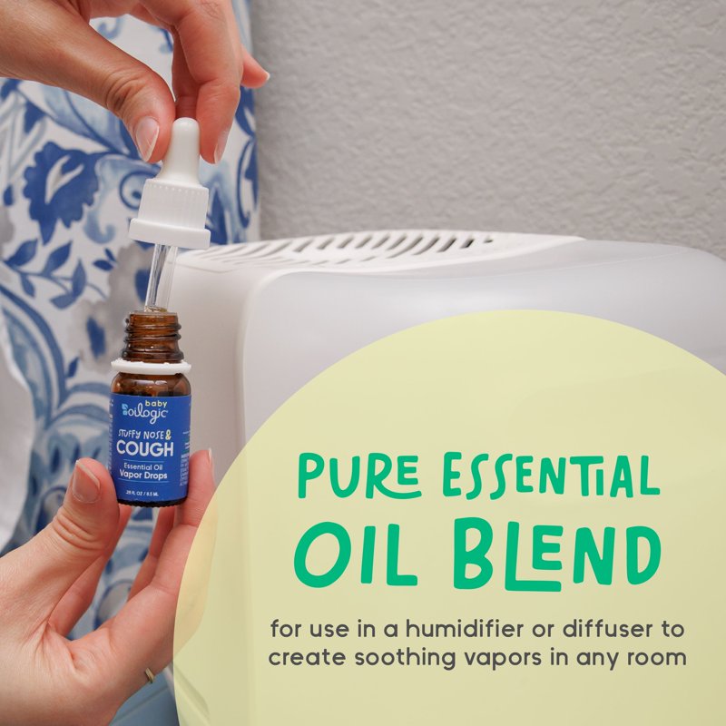 Baby Stuffy Nose & Cough Essential Oil Vapor Drops - 100% Pure Oils
