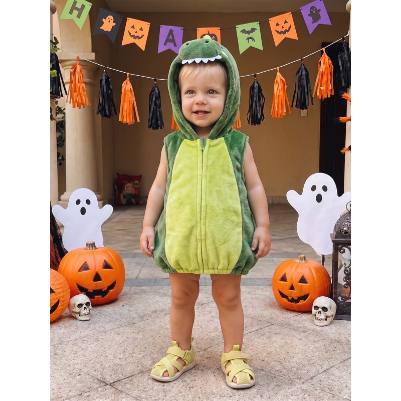Toddler Dinosaur Costume Kids Infant Halloween Animal Outfit Sleeveless Hooded Top